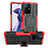 Silikon Hülle Handyhülle und Kunststoff Schutzhülle Hartschalen Tasche mit Ständer JX1 für Xiaomi Mi 11T 5G Rot