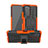 Silikon Hülle Handyhülle und Kunststoff Schutzhülle Hartschalen Tasche mit Ständer JX1 für Xiaomi Poco F3 5G Orange