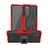 Silikon Hülle Handyhülle und Kunststoff Schutzhülle Hartschalen Tasche mit Ständer JX1 für Xiaomi Poco F3 5G Rot