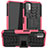 Silikon Hülle Handyhülle und Kunststoff Schutzhülle Hartschalen Tasche mit Ständer JX1 für Xiaomi POCO M3 Pro 5G Pink