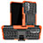 Silikon Hülle Handyhülle und Kunststoff Schutzhülle Hartschalen Tasche mit Ständer JX1 für Xiaomi Poco M5S Orange