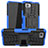 Silikon Hülle Handyhülle und Kunststoff Schutzhülle Hartschalen Tasche mit Ständer JX1 für Xiaomi Poco X3 GT 5G Blau