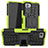 Silikon Hülle Handyhülle und Kunststoff Schutzhülle Hartschalen Tasche mit Ständer JX1 für Xiaomi Poco X3 GT 5G Grün