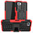 Silikon Hülle Handyhülle und Kunststoff Schutzhülle Hartschalen Tasche mit Ständer JX1 für Xiaomi Poco X3 GT 5G Rot