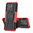 Silikon Hülle Handyhülle und Kunststoff Schutzhülle Hartschalen Tasche mit Ständer JX1 für Xiaomi Redmi 10 Power Rot