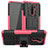 Silikon Hülle Handyhülle und Kunststoff Schutzhülle Hartschalen Tasche mit Ständer JX1 für Xiaomi Redmi 9 Prime India Pink
