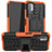 Silikon Hülle Handyhülle und Kunststoff Schutzhülle Hartschalen Tasche mit Ständer JX1 für Xiaomi Redmi Note 10 5G Orange