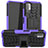Silikon Hülle Handyhülle und Kunststoff Schutzhülle Hartschalen Tasche mit Ständer JX1 für Xiaomi Redmi Note 10 5G Violett