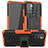 Silikon Hülle Handyhülle und Kunststoff Schutzhülle Hartschalen Tasche mit Ständer JX1 für Xiaomi Redmi Note 11 4G (2021) Orange