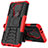 Silikon Hülle Handyhülle und Kunststoff Schutzhülle Hartschalen Tasche mit Ständer JX2 für Nokia 5.4 Rot
