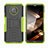 Silikon Hülle Handyhülle und Kunststoff Schutzhülle Hartschalen Tasche mit Ständer JX2 für Nokia G300 5G Grün