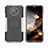 Silikon Hülle Handyhülle und Kunststoff Schutzhülle Hartschalen Tasche mit Ständer JX2 für Nokia G300 5G Silber