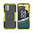 Silikon Hülle Handyhülle und Kunststoff Schutzhülle Hartschalen Tasche mit Ständer JX2 für Nokia G400 5G Grün