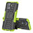 Silikon Hülle Handyhülle und Kunststoff Schutzhülle Hartschalen Tasche mit Ständer JX2 für Oppo A94 4G Grün