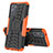 Silikon Hülle Handyhülle und Kunststoff Schutzhülle Hartschalen Tasche mit Ständer JX2 für Oppo K10 4G Orange