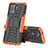 Silikon Hülle Handyhülle und Kunststoff Schutzhülle Hartschalen Tasche mit Ständer JX2 für Oppo Reno5 F