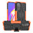 Silikon Hülle Handyhülle und Kunststoff Schutzhülle Hartschalen Tasche mit Ständer JX2 für Oppo Reno5 Z 5G Orange