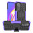 Silikon Hülle Handyhülle und Kunststoff Schutzhülle Hartschalen Tasche mit Ständer JX2 für Oppo Reno5 Z 5G Violett