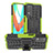 Silikon Hülle Handyhülle und Kunststoff Schutzhülle Hartschalen Tasche mit Ständer JX2 für Realme 8 5G Grün