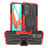 Silikon Hülle Handyhülle und Kunststoff Schutzhülle Hartschalen Tasche mit Ständer JX2 für Realme 8 5G Rot