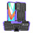 Silikon Hülle Handyhülle und Kunststoff Schutzhülle Hartschalen Tasche mit Ständer JX2 für Realme 8 5G Violett