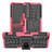 Silikon Hülle Handyhülle und Kunststoff Schutzhülle Hartschalen Tasche mit Ständer JX2 für Sony Xperia 1 III Pink