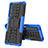 Silikon Hülle Handyhülle und Kunststoff Schutzhülle Hartschalen Tasche mit Ständer JX2 für Sony Xperia 1 IV Blau
