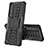 Silikon Hülle Handyhülle und Kunststoff Schutzhülle Hartschalen Tasche mit Ständer JX2 für Sony Xperia 1 IV SO-51C Schwarz