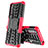 Silikon Hülle Handyhülle und Kunststoff Schutzhülle Hartschalen Tasche mit Ständer JX2 für Sony Xperia 10 III SOG04 Pink
