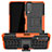 Silikon Hülle Handyhülle und Kunststoff Schutzhülle Hartschalen Tasche mit Ständer JX2 für Vivo Y11s Orange