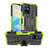Silikon Hülle Handyhülle und Kunststoff Schutzhülle Hartschalen Tasche mit Ständer JX2 für Vivo Y55s 5G Grün