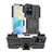 Silikon Hülle Handyhülle und Kunststoff Schutzhülle Hartschalen Tasche mit Ständer JX2 für Vivo Y75 5G