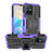 Silikon Hülle Handyhülle und Kunststoff Schutzhülle Hartschalen Tasche mit Ständer JX2 für Vivo Y75 5G Violett