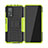 Silikon Hülle Handyhülle und Kunststoff Schutzhülle Hartschalen Tasche mit Ständer JX2 für Xiaomi Mi 10T Pro 5G Grün
