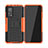 Silikon Hülle Handyhülle und Kunststoff Schutzhülle Hartschalen Tasche mit Ständer JX2 für Xiaomi Mi 10T Pro 5G Orange