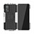 Silikon Hülle Handyhülle und Kunststoff Schutzhülle Hartschalen Tasche mit Ständer JX2 für Xiaomi Mi 10T Pro 5G Silber