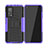 Silikon Hülle Handyhülle und Kunststoff Schutzhülle Hartschalen Tasche mit Ständer JX2 für Xiaomi Mi 10T Pro 5G Violett
