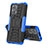 Silikon Hülle Handyhülle und Kunststoff Schutzhülle Hartschalen Tasche mit Ständer JX2 für Xiaomi Poco X4 GT 5G Blau