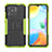Silikon Hülle Handyhülle und Kunststoff Schutzhülle Hartschalen Tasche mit Ständer JX2 für Xiaomi Redmi 10 India Grün