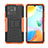 Silikon Hülle Handyhülle und Kunststoff Schutzhülle Hartschalen Tasche mit Ständer JX2 für Xiaomi Redmi 10 India Orange