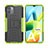 Silikon Hülle Handyhülle und Kunststoff Schutzhülle Hartschalen Tasche mit Ständer JX2 für Xiaomi Redmi A1 Grün