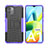 Silikon Hülle Handyhülle und Kunststoff Schutzhülle Hartschalen Tasche mit Ständer JX2 für Xiaomi Redmi A2 Plus Violett