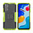 Silikon Hülle Handyhülle und Kunststoff Schutzhülle Hartschalen Tasche mit Ständer JX2 für Xiaomi Redmi Note 11 4G (2022) Grün