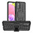 Silikon Hülle Handyhülle und Kunststoff Schutzhülle Hartschalen Tasche mit Ständer JX3 für Samsung Galaxy F02S SM-E025F