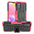 Silikon Hülle Handyhülle und Kunststoff Schutzhülle Hartschalen Tasche mit Ständer JX3 für Samsung Galaxy F02S SM-E025F Pink