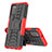 Silikon Hülle Handyhülle und Kunststoff Schutzhülle Hartschalen Tasche mit Ständer JX4 für Samsung Galaxy A02s Rot