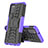 Silikon Hülle Handyhülle und Kunststoff Schutzhülle Hartschalen Tasche mit Ständer JX4 für Samsung Galaxy A02s Violett