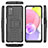 Silikon Hülle Handyhülle und Kunststoff Schutzhülle Hartschalen Tasche mit Ständer JX5 für Samsung Galaxy A02s