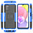 Silikon Hülle Handyhülle und Kunststoff Schutzhülle Hartschalen Tasche mit Ständer JX5 für Samsung Galaxy F02S SM-E025F