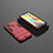 Silikon Hülle Handyhülle und Kunststoff Schutzhülle Hartschalen Tasche mit Ständer KC1 für Samsung Galaxy M31 Prime Edition Rot